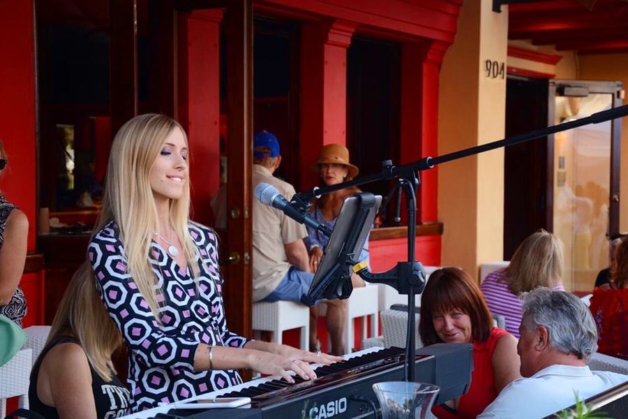 Joanna Holstein playing live at a South Florida restaurant